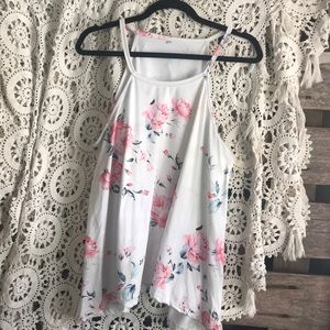Flowy floral asymmetrical tunic - Large